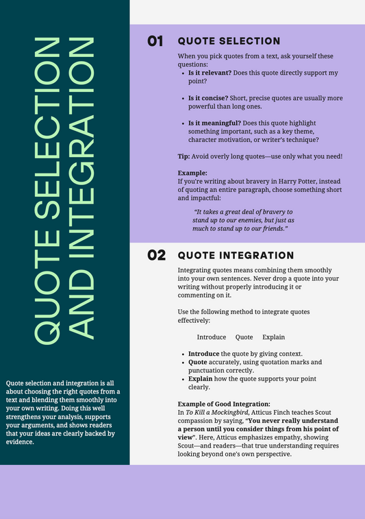 Textual Evidence Skills Guide - HSC English Study Booklet (Digital PDF)